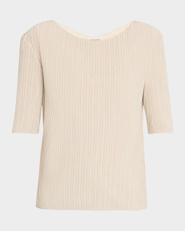 Caraibi Striped Elbow-Sleeve Top